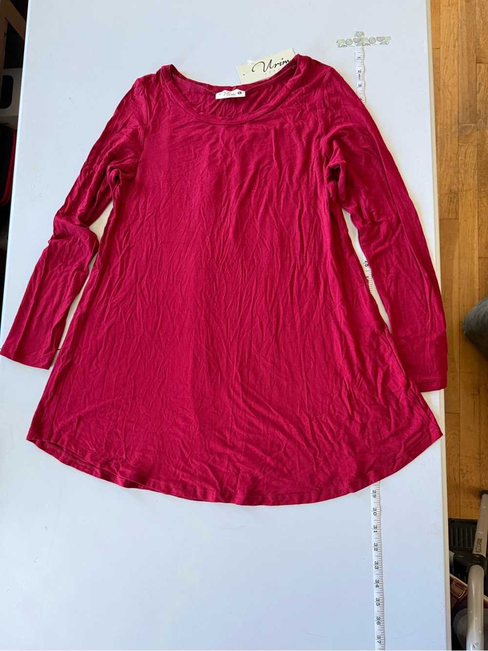 Vivint Long Sleeve Scoop Neck Tunic - Raspberry Pink